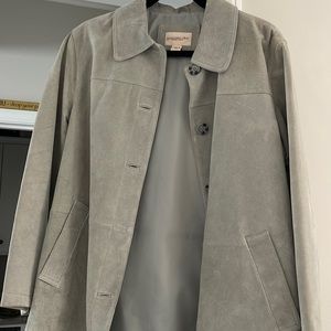 Washable suede jacket in lt green